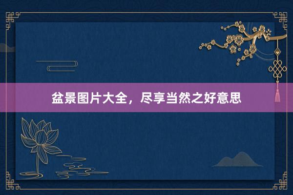 盆景图片大全，尽享当然之好意思